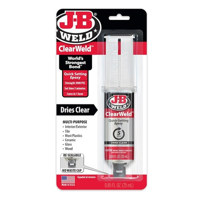 #ad JB Weld Plastic Weld Quick Setting Epoxy Syringe Bonder Repair Glue Black $10.47