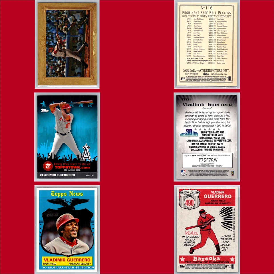 Vladimir Guerrero Lot (58) Baseball Cards Angels Topps Insert HOF Collection Set - Image 3 of 4