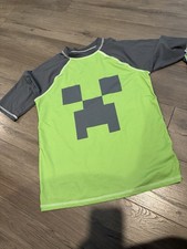 Boys Minecraft Swim Shirt Size L 14-16