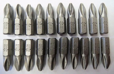 Bosch 1609420800 #2 x 1'' Phillips Extra Hard Screw Bit Tips 20pcs USA