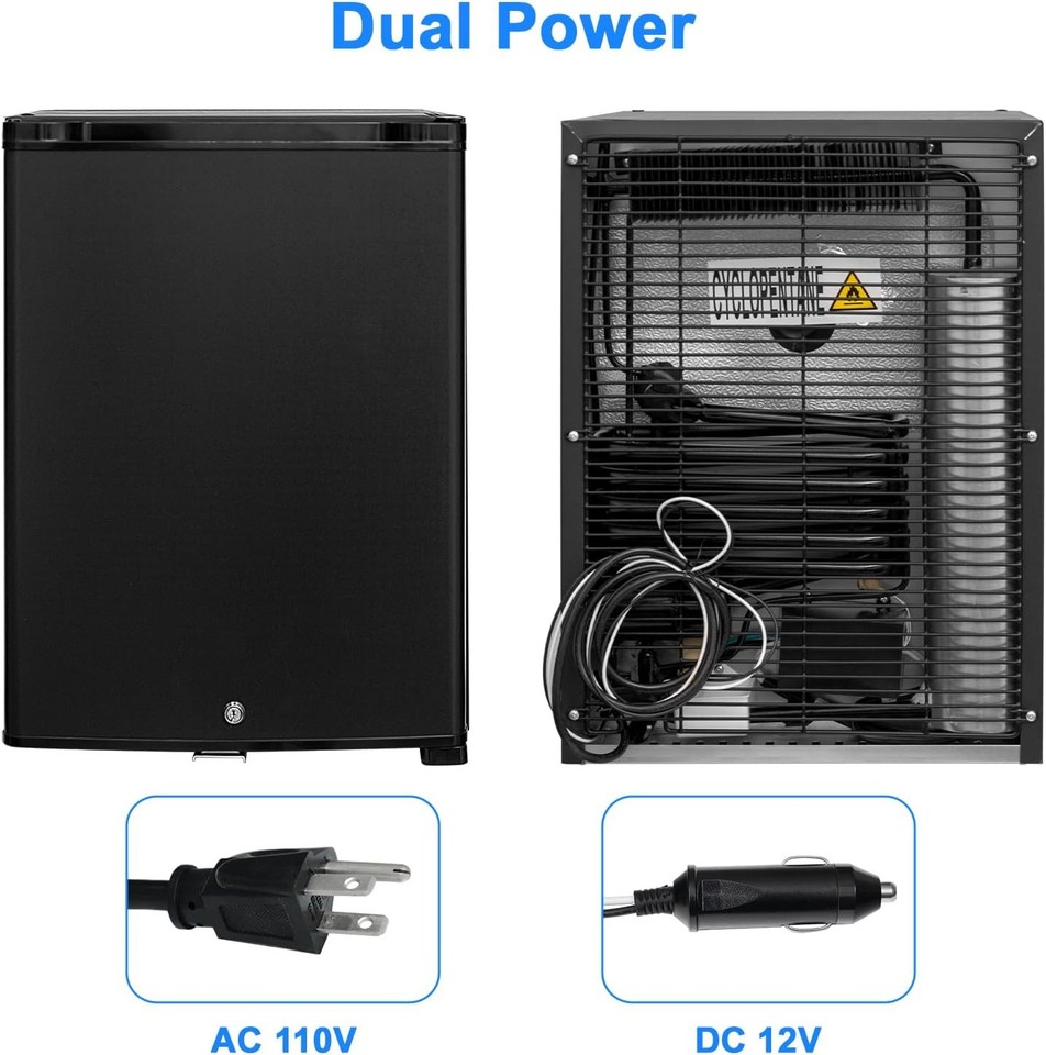 12V / 110V Portable Refrigerator Silent Truck Travel RV AC/DC Fridge ...