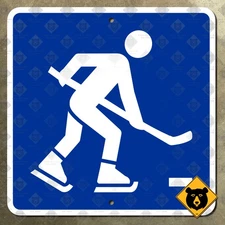 Ontario Canada hockey services marker highway road street sign 12x12 in