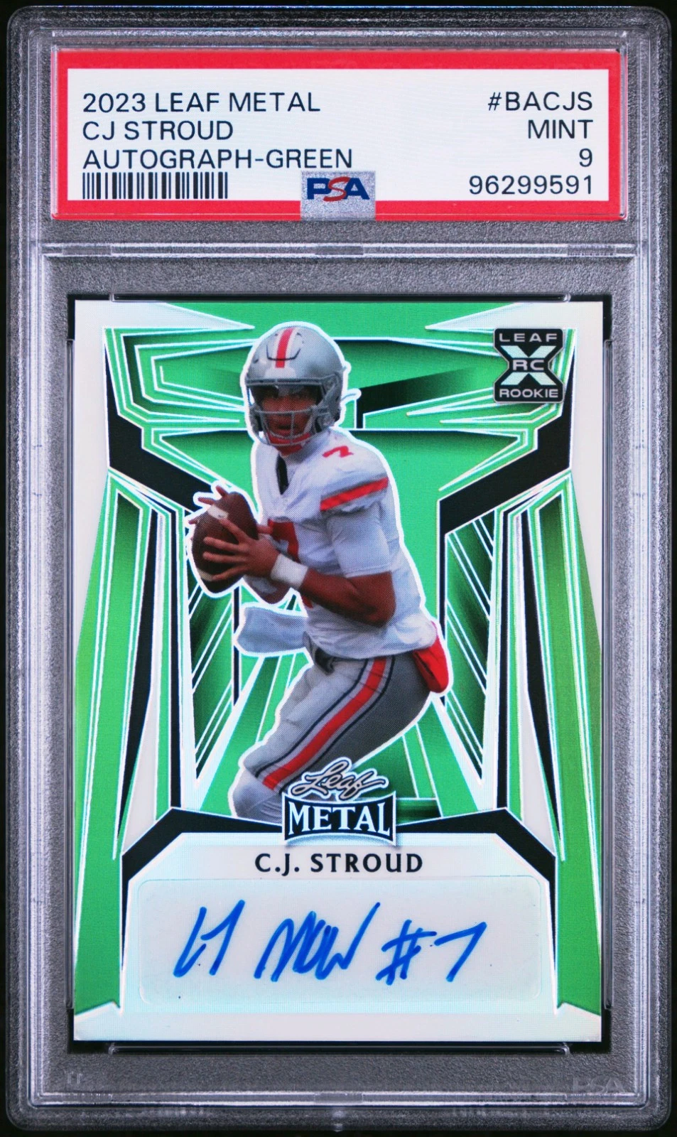 CJ Stroud Leaf Metal Autographs #BACJS Green