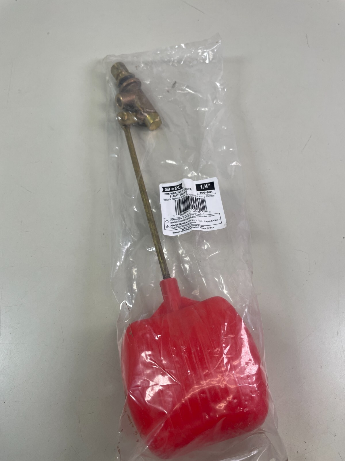 BK Products 109-901 Evaporative Cooler Brass Float Valve 1/4 Dia. in.