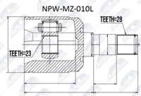 NPW-MZ-010L NTY Gelenksatz, Antriebswelle FüR Mazda