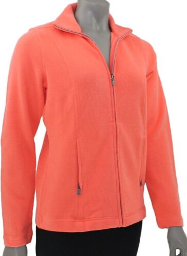 KIRKLAND Ladies Zipped JACKET Brushed Stretch Knit Fabric CORAL Shaped Fit | S M - Picture 1 of 12