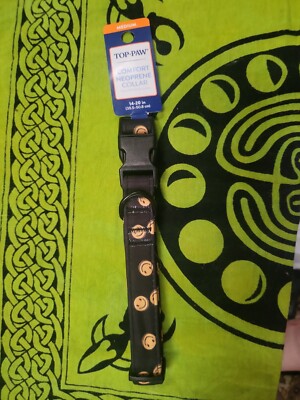 Dog Collar Top Paw Medium Coated Nylon -20 Inches Red Plaid