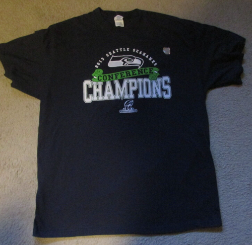 Seattle Seahawks 2013 NFL Conference Champions XL Tee Shirt New w Tag Vintage