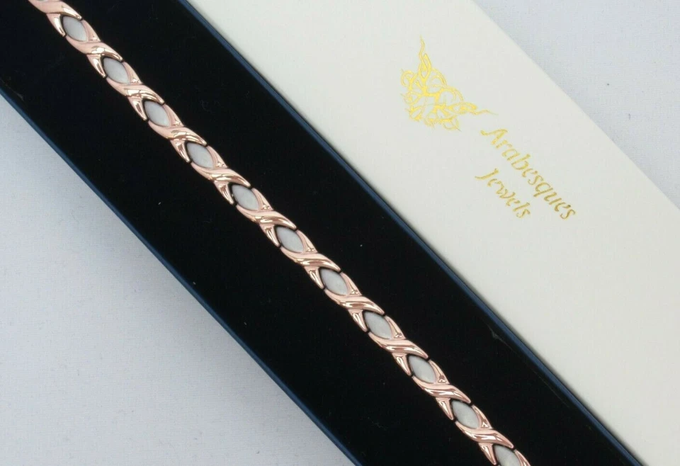 PREMIUM DAMEN MAGNET TITAN ARMBAND/ARMREIF. ROSÉGOLD/SILBER UMARMUNGEN/KÜSSE