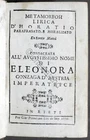 Lyrical Metamorphosis of Horatio Paraphrased and Moralized by Loreto Mattei - 1679