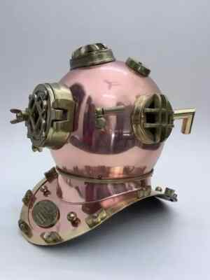 Diving Divers Helmet Copper Antique Scuba US Navy Mark V Marine Deep ...