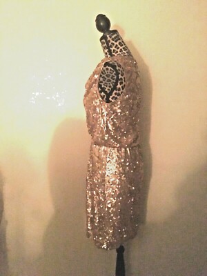 Women's Cache beautiful sequins a line dress size 6 color golden yellow  Nice | eBay