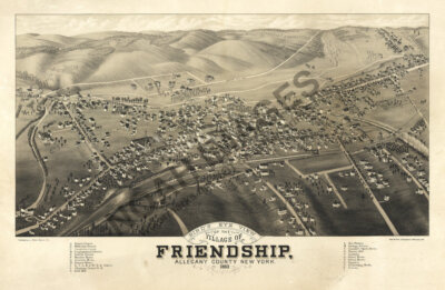 Panoramic Map of Friendship NY 16x24