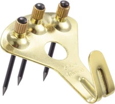  10 Pack 100 lbs Picture Frame Hangers Hooks with 10pk 100lbs (gold, 3 nail)