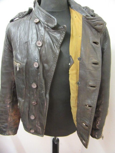 VINTAGE 20'S GERMAN LEATHER CYCLIST LUFTWAFFE JACKET SIZE UK M - Imagen 20 de 24