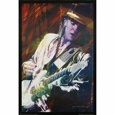 SCORPIO POSTERS Stevie Ray Vaughan Playing Guitar Laminated Poster - 24.5" x 36.5"