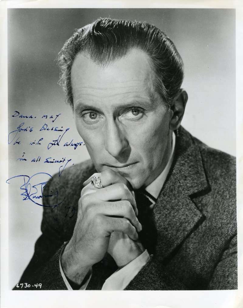 Peter Cushing Psa Dna Coa Hand Signed 8x10 Photo Autograph