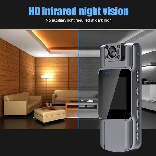 Wearable Full HD Night Vision Body Camera with 180° Rotatable Wide Angle Lens - Picture 11 of 14