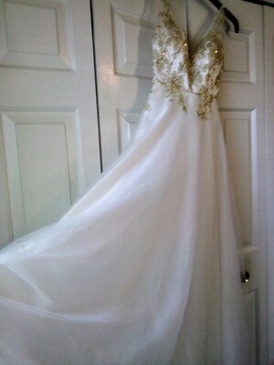 Bee Darlin Dress White w/Gold Decor Size 0 | eBay Bee Darlin Dress White w/Gold Decor Size 0 | eBay