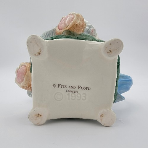 Fitz and Floyd Hydrangea Bear Creamer Pitcher Teapot Dress Hat Chair 1993 - Picture 6 of 7