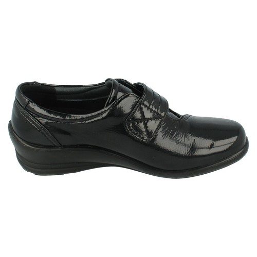 Ladies Simone E/EE Fit Black Patent Hook & Loop Strap Shoes By Padders £65.00 - Picture 7 of 10