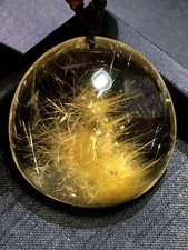 Natural Rutilated gold Raw stone quartz crystal Pendant Reiki Healing