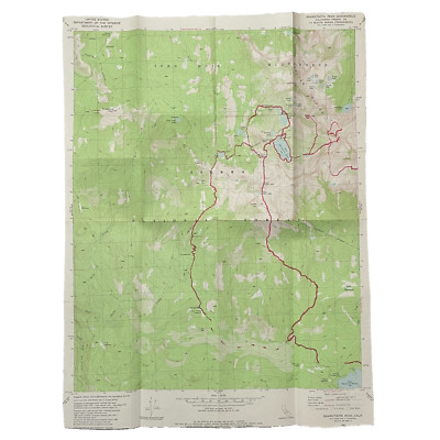 Vintage USGS Topographic Map Topo - Sharktooth Peak Sierra California - 1982