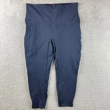 Spanx Legging Womens 1X Blue Ponte Knit Cropped Control Top Yoga Pilates 20262Q