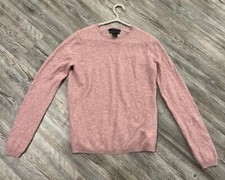 Tahari Women Pink Pure Luxe 100 Cashmere Knitted Long Sleeve Pullover Sweater M