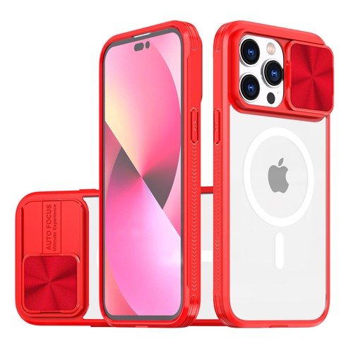 For iPhone 16 Pro Max 15 14 12 Magnetic Slide Camera Lens Hard Clear Back Case - Picture 42 of 54