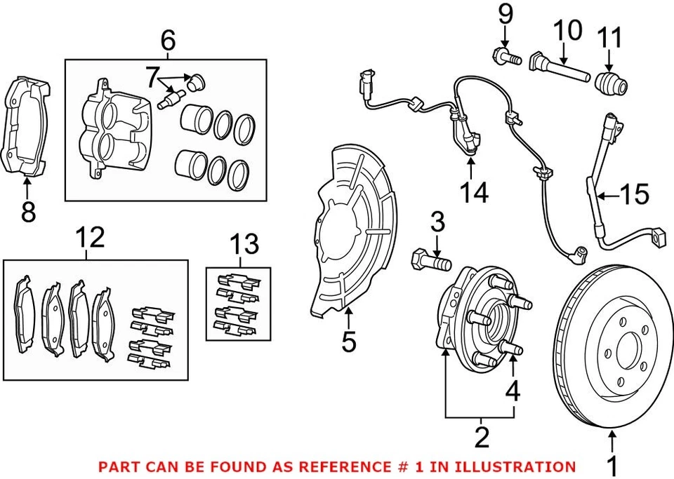 Rotor de freno de disco delantero genuino OEM Mopar para Jeep Grand Cherokee Foto 2 de 2