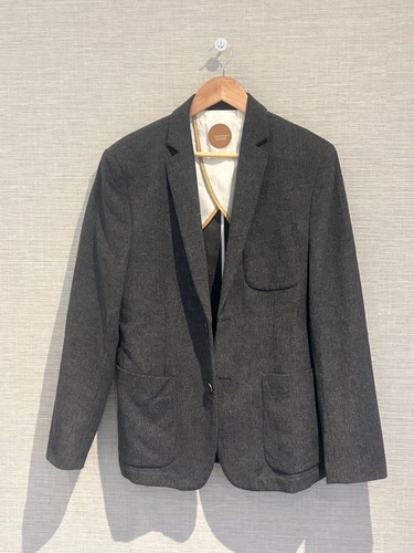 Men’s Common People Blazer Jacket Wool Blend Smart Casual Grey Lined Medium - Picture 4 of 20