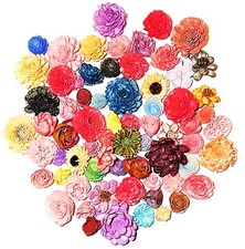 Wood Flowers Bouquet Multi Color Types Handmade with Stems DIY Easy Assemble 17 