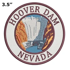 Hoover Dam Patch Black Canyon Colorado River Embroidered Iron-on Applique Nature