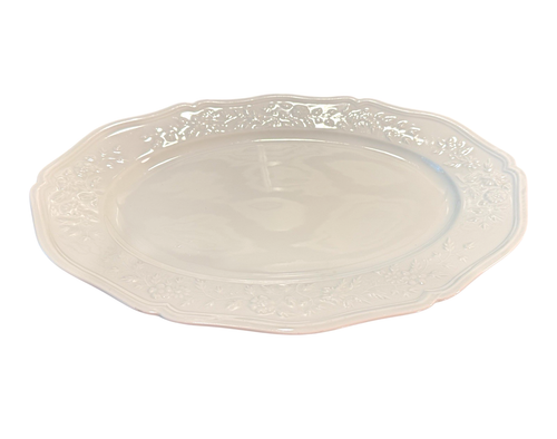 Limoges Ceralene or Hawthorne by RAYNAUD 16 x 12 Oval Platter White Embossed - Picture 2 of 4