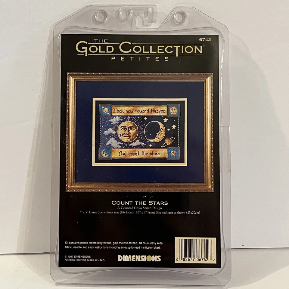 Dimensions Gold Collection Count the Stars Petites 6742 Celestial Moon 1997 7x5" - Image 2 of 4