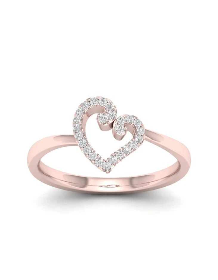 10k Rose Gold Ring Heart Any Size - Image 4 of 4