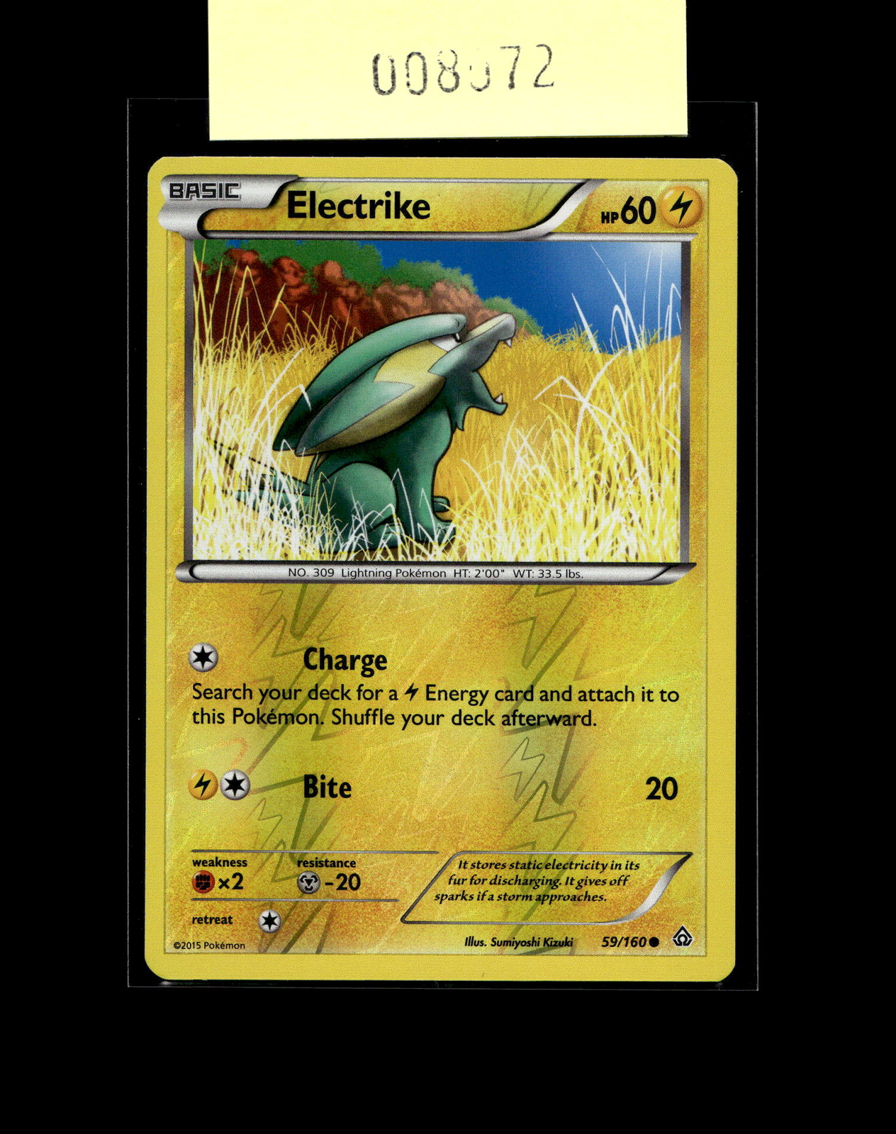 XY - Primal Clash #59/160 Electrike NM Reverse Holo