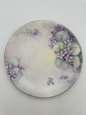 JPL Jean Pouyat Limoges Hand Painted Floral Plate 7.5  Antique Dessert Dish