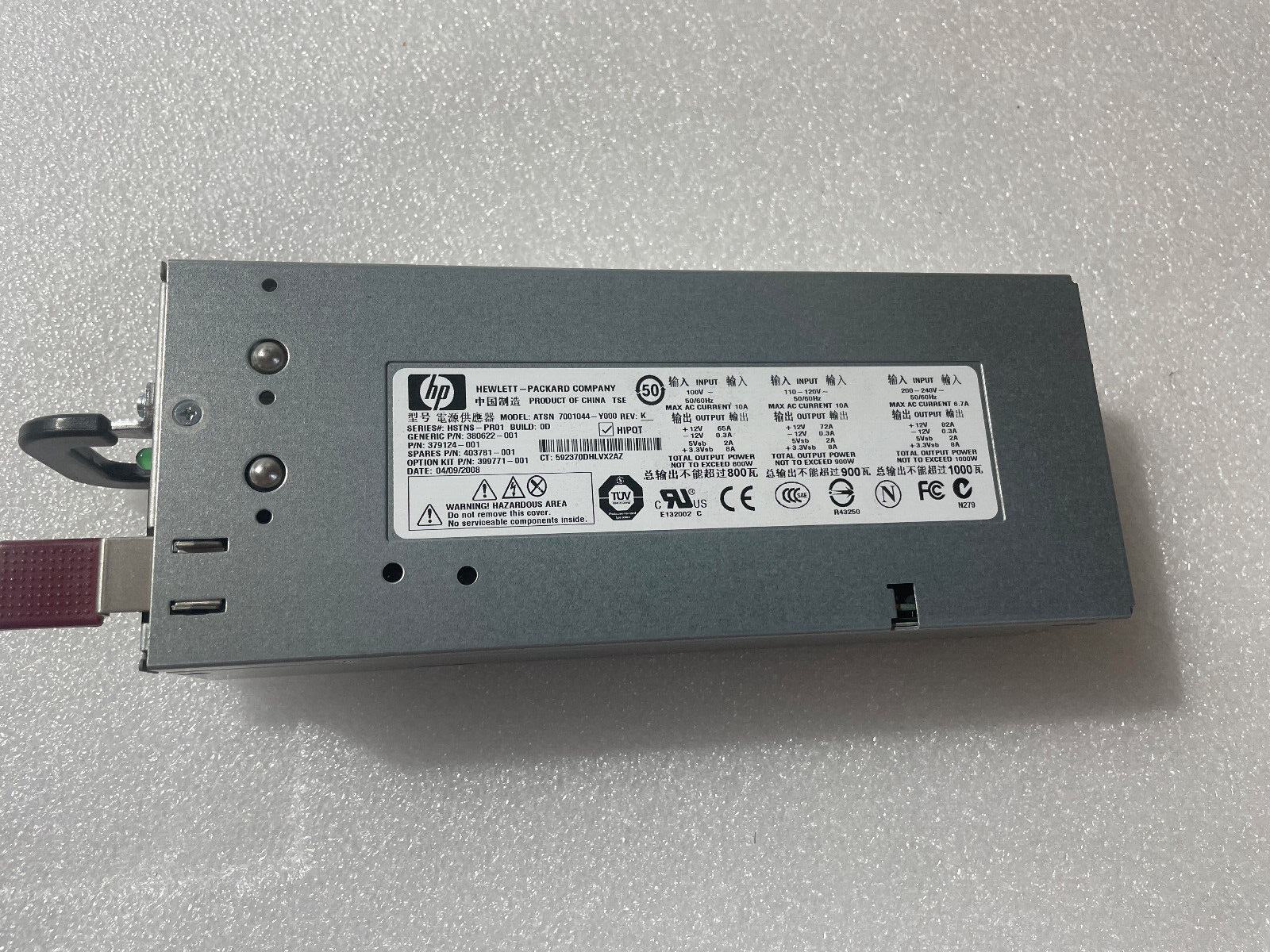 HP 403781-001 DL380 G5,  DL385 G2, ML370 G5, ML350 G5, HP 1000W PSU INC 20% VAT