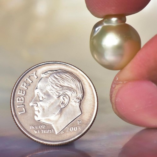 South Sea Pearl Bi-color Baroque 12.16 mm Maluku Indonesia 1.66 g undrilled - Picture 7 of 7