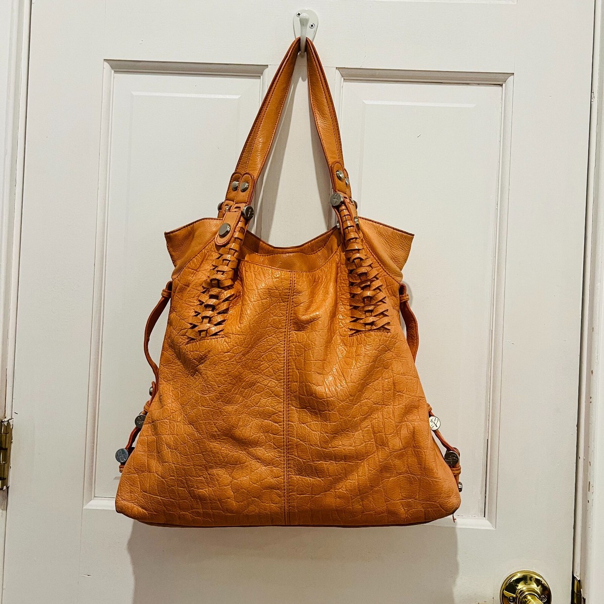 B. MAKOWSKY Leather Shoulder Shopper Belted Leather Carryall Purse Bag VTG Y2K View 6
