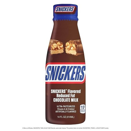 SNICKERS Chocolate Milk – 14 oz Bottles (Pack of 12) – Creamy & Delicious - Picture 2 of 5
