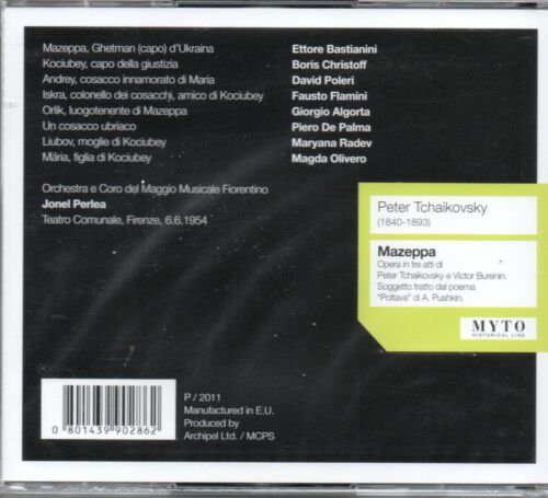 TCHAIKOVSKY - MAZEPPA OLIVERO - BASTIANINI - CHRISTOFF - PERLEA - FIRENZE - 1954 - Foto 2 di 2
