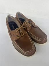 Sperry Top-Sider Leeward 2-Eye Boat Shoe, Men’s, Sahara Tan Leather sz 11 *