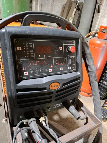 Jasic TIG200P AC/DC Digital Inverter Welder. and wheeled stand.