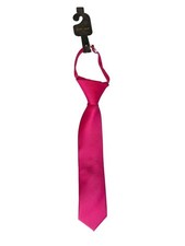 Jacob Alexander Boy's 11" Pretied Solid Color Zipper Tie - Fuschia