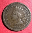 1866 US Indian Head Cent! Semi Key Date! Lower Mintage! VG+ Old US Coin!