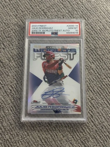 2023 Julio Rodriguez Topps Finest World’s Finest Auto /99 PSA 10