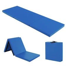 Tri-Fold Folding Exercise Mat 6 ft x 2 ft Portable Gymnastics Tumbling Yoga Navy